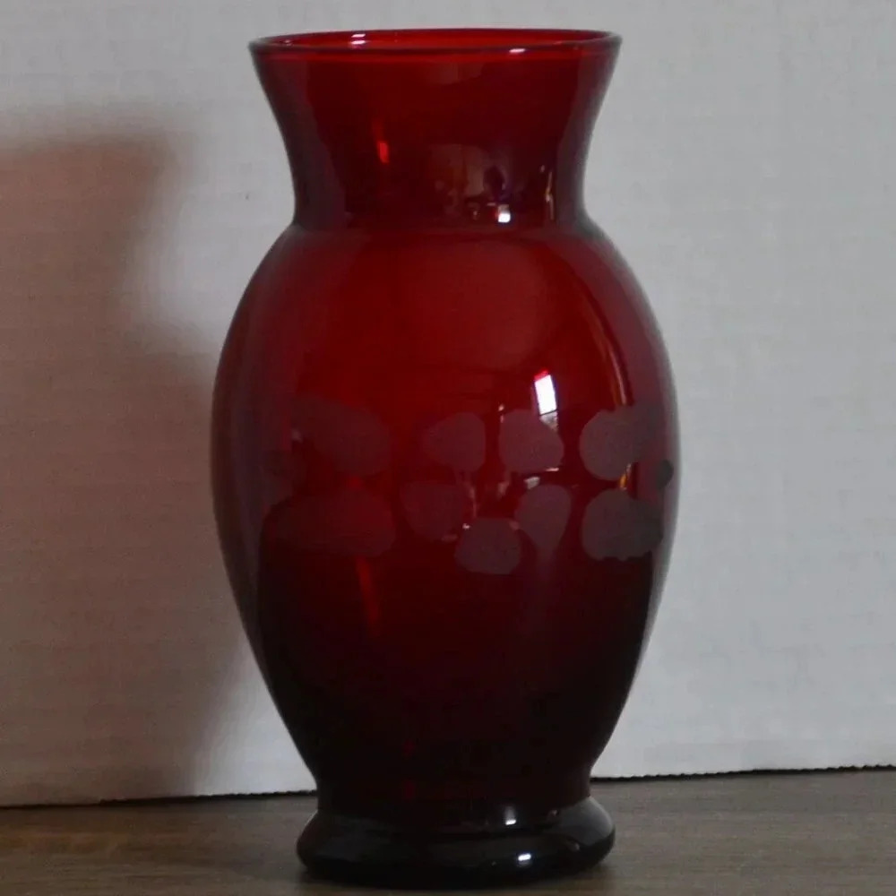 Ruby Red Glass Vase